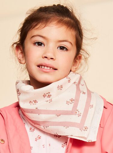 Pale pink floral cotton voile scarf Pale pink floral cotton voile scarf FRAFOLETTE / 23E4PF51ECHD319