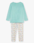 Green velvet pajamas with rabbit and floral print DOUCETTE / 22H5PF24PYJG603