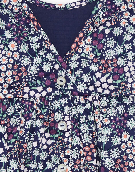 Purple satin dress with floral print FAFIBY / 23E1BFI1CHSH701