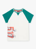 Child boy's ecru T-shirt with graphic design COTICHAGE / 22E3PGM2TMC001