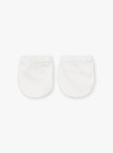 Ecru baby gloves in cotton LOU / 24H0AM11MFN001