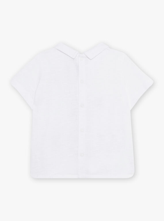 Baby boy ecru polo with elephants motifs CATARNO / 22E1BGM1POL001