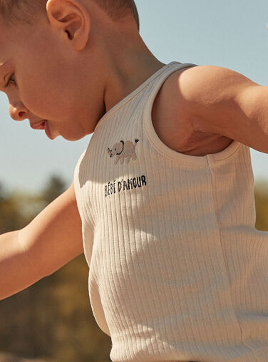 Sandstone tank top in interlock FATYVAN / 23E1BGP1DEB007