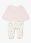 White and pink sleep suit and cardigan baby girl BONITA / 21H0NF42ENS301