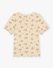 Stripes and ecru floral print T-shirt DEMELETTE / 22H2PFD1TMC001