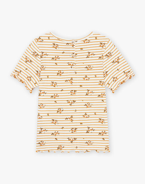 Stripes and ecru floral print T-shirt DEMELETTE / 22H2PFD1TMC001
