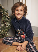 Navy blue velvet Christmas pyjama set GLUSKIAGE / 23H5PGG3PYJ713