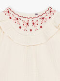 Ecru flounced blouse in double cotton gauze GAGISELE / 23H1BFD1CHE001