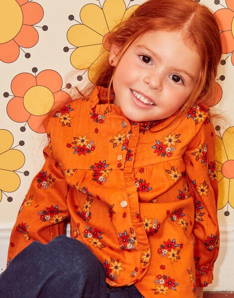 Orange floral print blouse DOCHEMETTE / 22H2PFF1CHE405