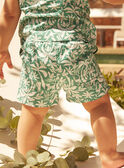 Green and ecru shorts with palm and sun prints LABENJAMIN / 24H1BGI2SHOG624