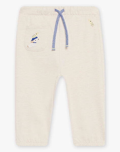 Neojog pants in light mottled beige fleece DABAUREL / 22H1BG51PANA011