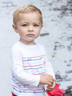 Baby boy's white and blue striped T-shirt BABILLY / 21H1BG11TML001