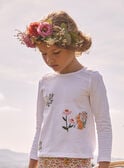 Ecru T-shirt with bunny and flower motifs KABRIETTE / 24E2PF32TML001