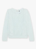 Teal ruffled sweater FIPULETTE / 23E2PFD1PULG606