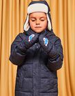Navy blue animal head twill mittens DEBEARAGE / 22H4PGN2GAN703