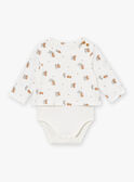 Hazelnut and ecru top, pants and bandana set LOGAN / 24H0CG13ENS821