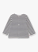 Baby Boy's White and Navy Stripe T-Shirt BAFLORIS / 21H1BG51TML001