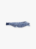 Child girl's petrol blue headband with knotted effect and flowery print BUSERTETTE / 21H4PFT1TET715