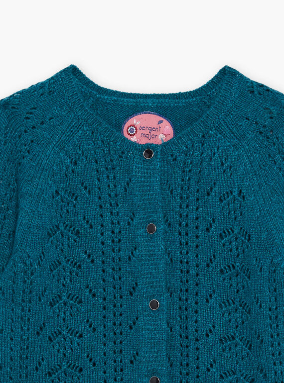 Duck blue openwork cardigan DYZETTE / 22H2PFU1CAR714