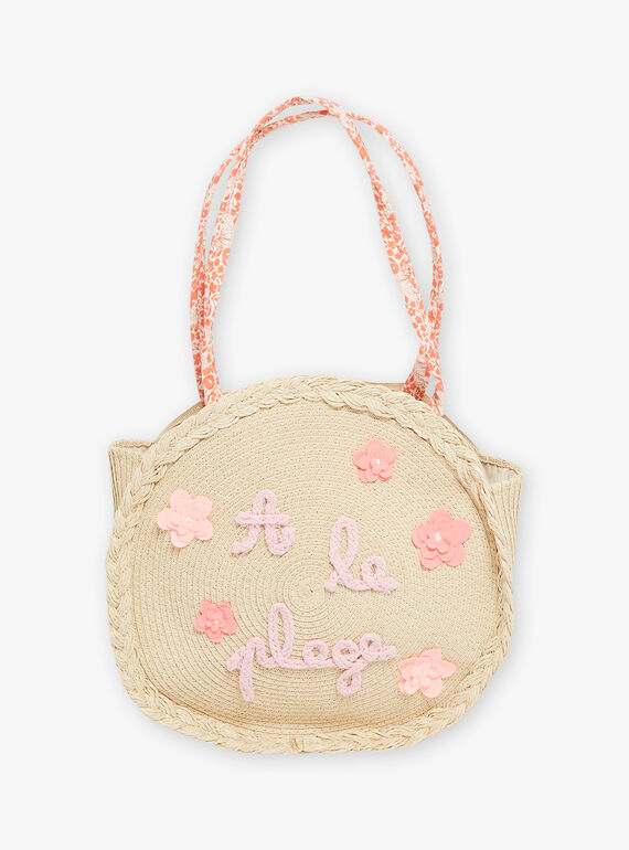 Straw beach bag child girl CLIKUETTE / 22E4PFO1BES009