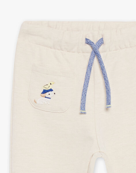 Neojog pants in light mottled beige fleece DABAUREL / 22H1BG51PANA011