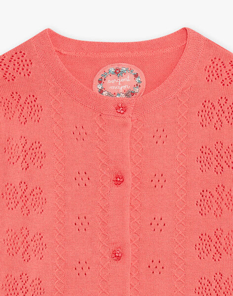 Child girl pink openwork vest CUIGETTE / 22E2PFJ1CARD318