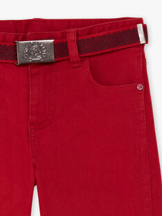 Boy's red multi-pocket pants with belt BADAGE / 21H3PG11PAN050
