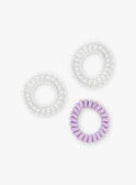 Set of 3 transparent and purple elastics DICOUETTE / 22H4PFB3ELA956