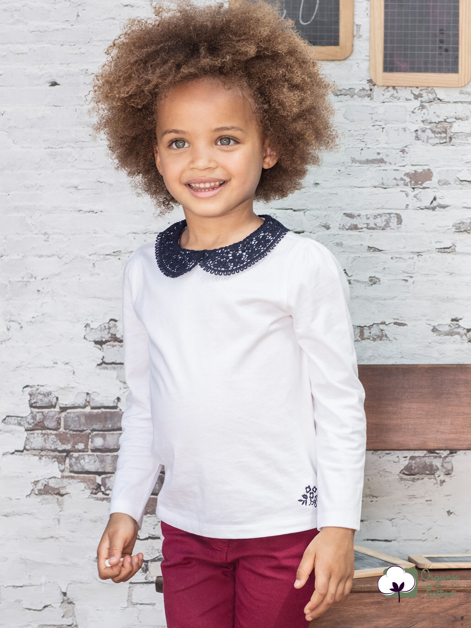 Tee shirt hotsell col claudine fille