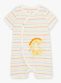 Baby boy's ecru striped romper CEILAN / 22E5BG53GRE001