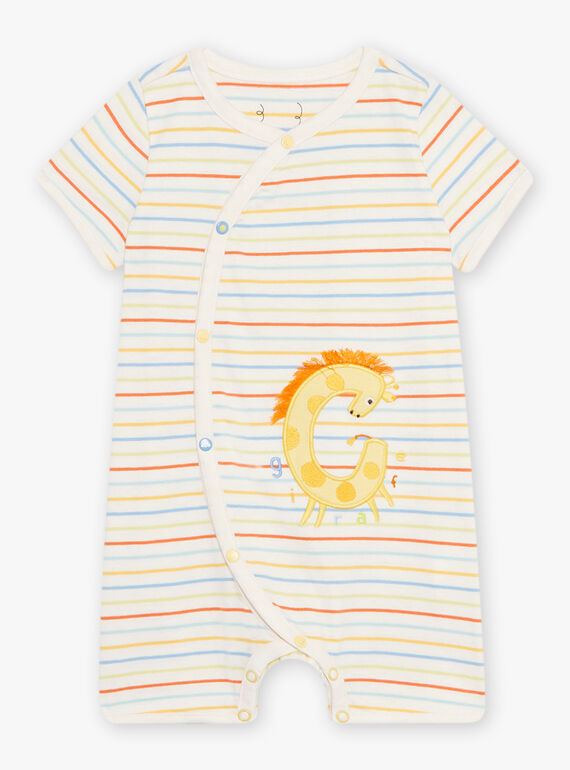 Baby boy's ecru striped romper CEILAN / 22E5BG53GRE001