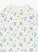 Ecru floral-print T-shirt bodysuit GAEMILIE / 23H1BF91BOD001