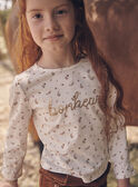 Ecru t-shirt with floral print GLAMPETTE / 23H2PFI2TML001