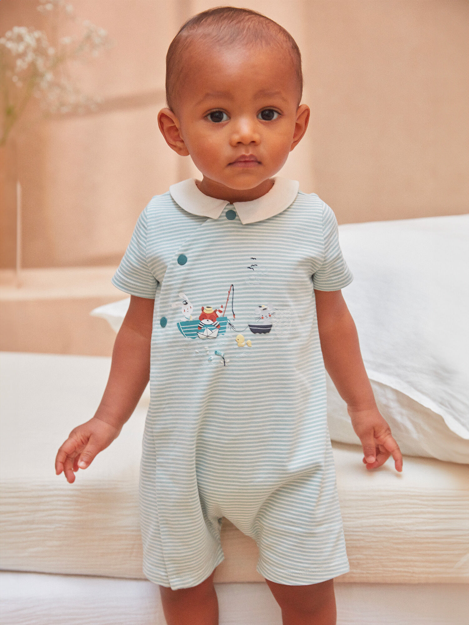 Baby bear rompers 2025 with fur collar