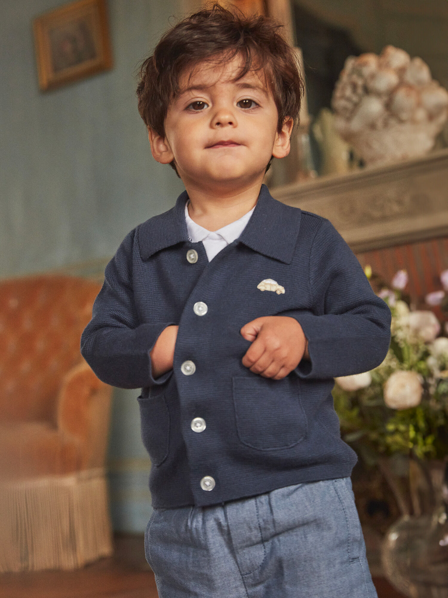 Navy baby sweater sales