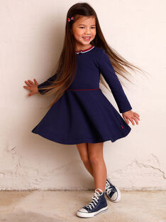 Navy blue dress child girl ZLOMETTE1 / 21E2PFK3ROBC214