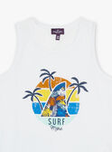 Ecru and turquoise jersey tank top and shorts FRUPLAGE3 / 23E3PGU1ENS001