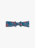Duck blue headband with floral print DAMINIE / 22H4BFU1BAN714