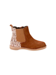 Camel suede boots with sequins child girl BECHELETTE / 21F10PF43D0D804