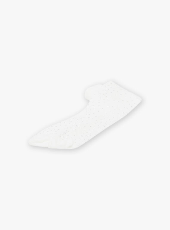 Ivory foam tights with silver polka dots. FRECOLETTE / 23E4PFI1COL005