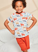 Ecru and red pyjamas with savannah print FLODRAGE / 23E5PG35PYJ001
