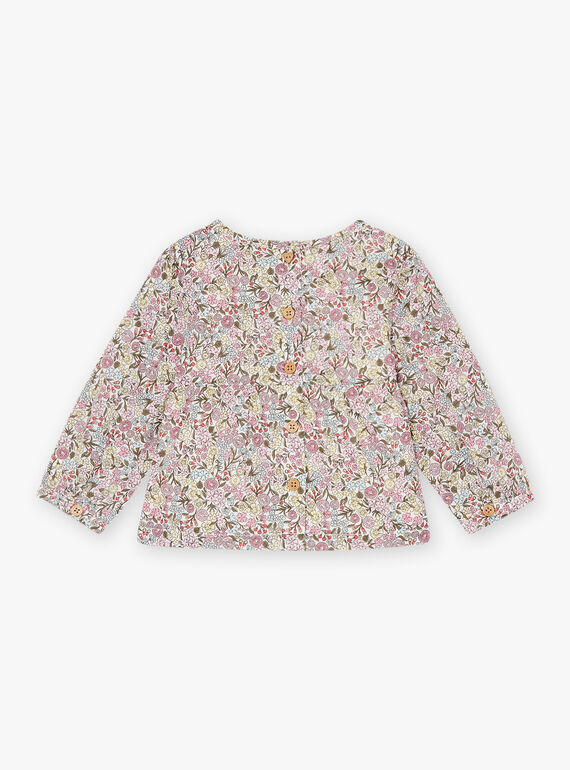 Baby girl poplin blouse with flower print CADORY / 22E1BFB1CHED315