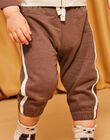 Icy brown jogging suit with white stripes DALEON / 22H1BGR1JGBI811