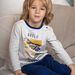 Child boy's blue and grey pyjama set with site pattern