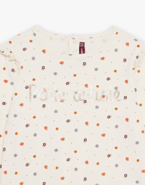 Ecru floral print t-shirt Little artist DOSSIETTE / 22H2PFF1TML001