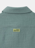 Dark Turquoise Double Gauze Short Sleeve Shirt KAVALMI / 24E1BGR1CHMG600