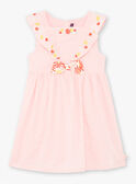 Girl's pink sleeveless embroidered dress TAYEKETTE / 20E2PFZ5ROB312