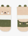 Multicolored striped socks with teddy bear Jacquard FAGEGE / 23E4BGD2SOQ801