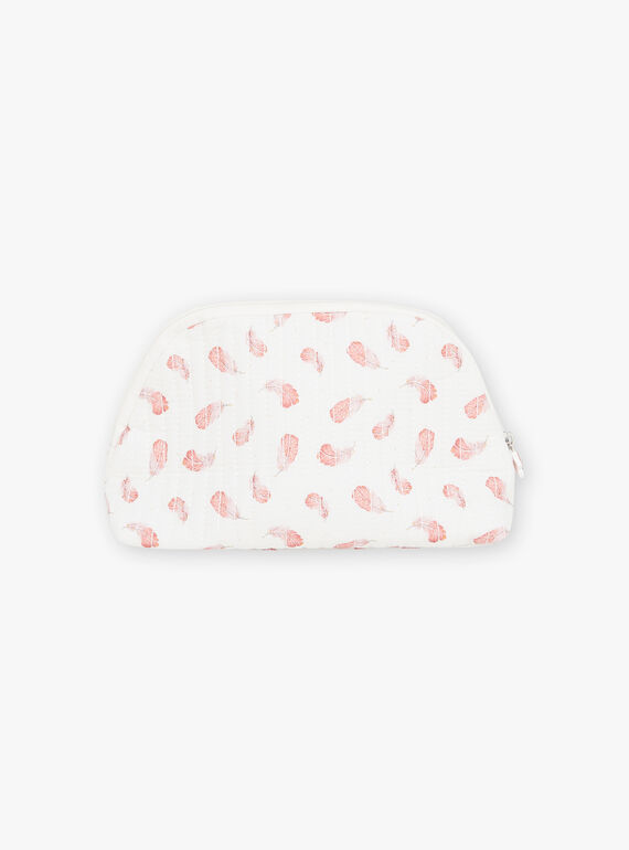 Baby Girl Feather Print Pencil Case in Poplin DOROTA / 22H0AF11TRN001