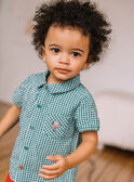Baby boy green and white gingham shirt CATARCEL / 22E1BGM1CHMG627